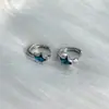 Pendientes de Estrella de Cinco Puntas Azules para Mujer, Pendientes Personalizados Estilo Coreano, Pendientes de Nicho de Moda Estilo Ins
