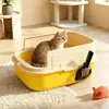 Caixa de areia para gatos extra grande, anti-respingo, uso duplo totalmente fechada e semi-fechada, vaso sanitário para gatos desodorizante, suprimentos para animais de estimação, disponível para atacado a partir de uma peça