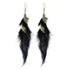 Pendientes Largos de Plumas Estilo Bohemio Étnico con Borlas Hechos a Mano para Mujer Accesorios para Fotos de Vacaciones Viajes Dropshipping