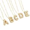 Collar con Colgante de Letra Redonda Rellena de Burbujas, Diseño de Nicho, Zirconia de Cobre Microincrustada, Modelo Nuevo 2024, Amazon Transfronterizo