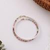 Pulsera de Turmalina de Partículas Pequeñas Shi Jia Bei Bei Bei de Doble Capa para Mujer, Joyería de Pulsera con Costuras de Lujo Ligero de Nicho