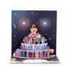 Tarjeta de felicitación de cumpleaños tridimensional nueva y creativa transfronteriza, sensación avanzada con luz, se puede soplar, bendición de cumpleaños, tarjeta de felicitación tridimensional 3D