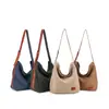 Bolsa Transversal Casual de Lona Retrô, Bolsa de Mão Casual de Couro Simples de Grande Capacidade, Bolsa Tote de Ombro Único
