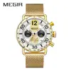 Megir Venta al por mayor transfronteriza Dropshipping Cronógrafo de tres ojos y seis manecillas Reloj de cuarzo Reloj para hombre 2249