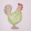 2024 Nuevo tema de Pascua fiesta disfraces manualidades de madera pequeño colgante DIY adornos de gallo de madera