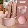 Tina para baño de pies para uso doméstico en invierno, adecuada para dormitorios, tazón de masaje para pies que se extiende hasta las pantorrillas, engrosada para otoño e invierno, tina para baño de pies para remojar los pies