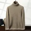 Nuevo Suéter de Cachemira para Hombre Otoño e Invierno Cuello Medio Alto Grueso Cuello de Tortuga Suéter Casual de Negocios Simple Interior Suéter de Lana para Hombre