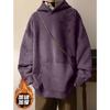 Chaqueta con capucha de gamuza acolchada forrada de forro polar flor de ciruelo D2151/regular P58 forrada de forro polar P68