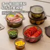 Caja de Almacenamiento para Refrigerador, Contenedor de Almacenamiento de Cocina de Grado Alimenticio Seguro para Congelador, Redondo con Tapa, Caja para Frutas y Verduras