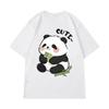 Camiseta de Manga Corta Transfronteriza para Hombre Estilo Coreano Casual Dibujos Animados Panda Cuello Redondo Ins Verano Media Manga Hombro Camiseta de Pareja