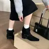 Botines Melanoid Estilo Urbano para Mujer 2025 Otoño Nueva Llegada Botas de Caña Media Botines Pequeños Franceses Color Nude Botas Vaqueras Botas Chelsea