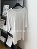 Camiseta de Algodón Oversize Estilo Perezoso con Copos de Nieve para Mujer, Camiseta Casual Delgada de Manga Corta Estilo Coreano, Top Holgado de Longitud Media, Verano 2026