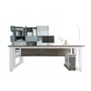 Mesa de gerente simples para uma pessoa, mesa de computador, mesa de supervisor moderna minimalista, conjunto de mesa e cadeira de escritório