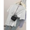 Camiseta de Diseño Retro Americano de Algodón Puro Estampada de Manga Corta para Mujer Verano 2025 Nuevo Top de Talla Grande que Cubre la Carne de Largo Medio