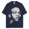 Camiseta de Manga Curta com Estampa Digital Transfronteiriça de Vince Carter, Algodão Pesado Vintage, Decote Pequeno, Algodão Puro, Estampa Ins Moderna