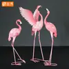 Flamingo de Ferro Simulado Decorações de Janela de Shopping de Pátio Florestal Layout de Local de Jardim Adereços de Casamento