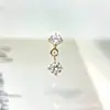 Pendientes Colgantes Pequeños Redondos de Circonita de Aleación de Titanio F-136 Pendientes de Labio de Titanio G23 con Rosca Interna Joyería para Piercing