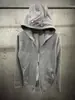 Moletom com Capuz e Zíper Decorativo Estilo de Rua Europeu Moda Casual Outono e Inverno High Street Moletom Atacado de Comércio Exterior