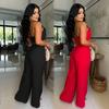 C7375 Transfronteiriço Aliexpress Amazon Moda Europeia e Americana Calças Casuais Sexy com Laço Feminino Conjunto de Duas Peças Novo