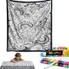 Manta DIY para Colorear Personalizada Transfronteriza Dibujo a Líneas Blanco y Negro Manta de Graffiti Manta de Pintura Interactiva Padre-Hijo para Niños Amazon