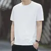 2026 Nova Moda de Verão Camiseta de Seda Gelada com Gola Redonda Masculina Esportiva Casual Top para Corrida Leve Respirável Fitness