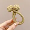 Botão de Nó Chinês Prendedor de Cabelo para Mulheres Alta Elasticidade Estilo Dopamina Elástico de Cabelo Headwear para Rabo de Cavalo Alto