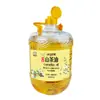 Barril de Aceite de Plástico Vacío de Gran Capacidad de 5L, Mascotas, Espesado, Transparente, Sellado, Grado Alimenticio, Portátil para el Hogar, Redondo, Contenedor de Aceite de Cacahuete