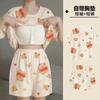 Pijama para Mujer Verano Manga Corta Dulce Estilo Coreano Dibujos Animados Estudiante Casual Holgado Talla Grande Ropa para Dormitorio Hogar con Almohadillas en el Pecho