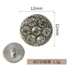 Botones metálicos de lujo incrustados con siete diamantes, botones de diamante cosidos a mano de aleación de zinc, botones decorativos para chaquetas estilo Chanel, cárdigans de pelo