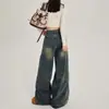 Jeans Americanos de Tiro Alto de Pierna Ancha para Mujer Primavera y Otoño Nuevo Estilo 2025 Tendencia Nuevo Estilo Pantalones Populares de Mujer de Este Año
