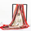 Lenço Grande Quadrado 90 Lenço Feminino Primavera e Outono Coreano Decorativo Aeromoça Lenço de Cetim Novo Lenço Lenço Presente Dia das Mães