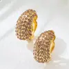 Pendientes de Alta Calidad, Nuevos Clips para Orejas de Frijol Brillantes Multicolores Completamente Incrustados de Diamantes, Pendientes de Moda Retro de Alta Gama para Mujer Más Vendidos