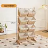 Estantería de Almacenamiento de Madera Maciza Gabinete de Almacenamiento para Snacks Estantería para Almacenamiento de Artículos Varios para Dormitorio Sala de Estar Estantería de Exhibición de Piso de Múltiples Capas
