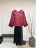 [Boa Sorte no Ano do Cavalo] Nova Jaqueta de Algodão Jacquard Chinoiserie Estilo Chinês Ano Novo 2025 Inverno Nova Blusa Casual para Mulheres
