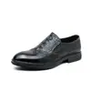 Zapatos Brogue con Relieve para Hombre Talla Grande Transfronterizos 2024, Zapatos de Piel con Patrón de Cocodrilo Formal de Negocios Británicos, Talla 46, Mocasines para Hombre