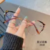 Armazón de Gafas Nuevo Estilo Ojo de Gato Europeo y Americano Armazón de Gafas Decorativo Irregular de Moda Gafas Cambia Color Transfronterizas con Filtro de Luz Azul para Mujer