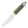 Juego de herramientas multifuncional para procesar frutas y verduras con mango verde, pelador y rebanador, suministro de gadget para cocina casera