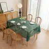 Mantel de borla estilo alemán, mantel rectangular para comedor con encaje, cubierta para mesa de café, cubierta para escritorio del hogar, estilo pastoral