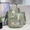 Bolsa de Estudo Ins Estilo Japonês de Grande Capacidade 2025 Ano Letivo Bolsa Tote para Carregar Livros Bolsa de Mão Bolsa Transversal