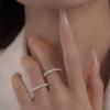 Plata esterlina s925 cuentas de alta calidad con patrón de sandía anillo de perlas Shijia para mujer apilable delgado simple diseño nicho de lujo ligero