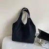 Bolso de Lona con Letras Estilo Coreano de Moda Estilo Perezoso para Mujer 2025 Nuevo de Gran Capacidad Bolso de Hombro Tote Casual para Ropa de Trabajo