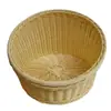 Cesta de pan cesta de pastelería cesta de frutas cesta de imitación de ratán cesta de exhibición de supermercado apertura oblicua redonda plato de frutas tejido de ratán de plástico cesta de almacenamiento