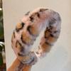 Faixa de cabelo estampada de leopardo, grampo de pelúcia espesso, feminino, outono e inverno, retrô, alta, caveira, top, lateral larga, pressão, faixa de cabelo para lavar o cabelo, acessórios de cabelo estampados de leopardo