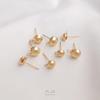 Aretes Semicirculares con Argollas Colgantes, Chapados en Oro de 14K, Aretes de Perlas que Conservan el Color, Accesorios para Aretes Hechos a Mano, Accesorios de Material DIY