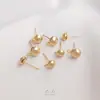 Aretes Semicirculares con Argollas Colgantes, Chapados en Oro de 14K, Aretes de Perlas que Conservan el Color, Accesorios para Aretes Hechos a Mano, Accesorios de Material DIY