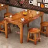 Conjunto de Mesa e Cadeiras para Restaurante em Madeira Maciça, Mesa e Cadeiras para Lanchonete Fast Food, Mesa para Restaurante de Churrasco, Mesa e Cadeiras para Padaria de Café da Manhã Carbonizadas