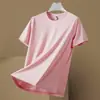 Camiseta Masculina de Seda de Gelo, Camiseta de Verão Fina de Secagem Rápida, Top Casual Esportivo Fresco Respirável Solto Masculino de Manga Curta