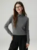 Suéter de Caxemira com Gola Outono/Inverno 2026 Novo para Mulheres com Fechamento de Botão Malha Casual Solta Emagrecedora Camada Base