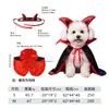 Z Cross-Border Novos Fantasias de Halloween para Pets Gato Capa de Abóbora Conjunto de Chapéu de Mago Suprimentos para Pets Cachorro