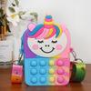 Bolso bandolera de silicona con forma de roedor, nuevo, de comercio exterior, con cara sonriente de color y burbujas, monedero para niños, venta al por mayor